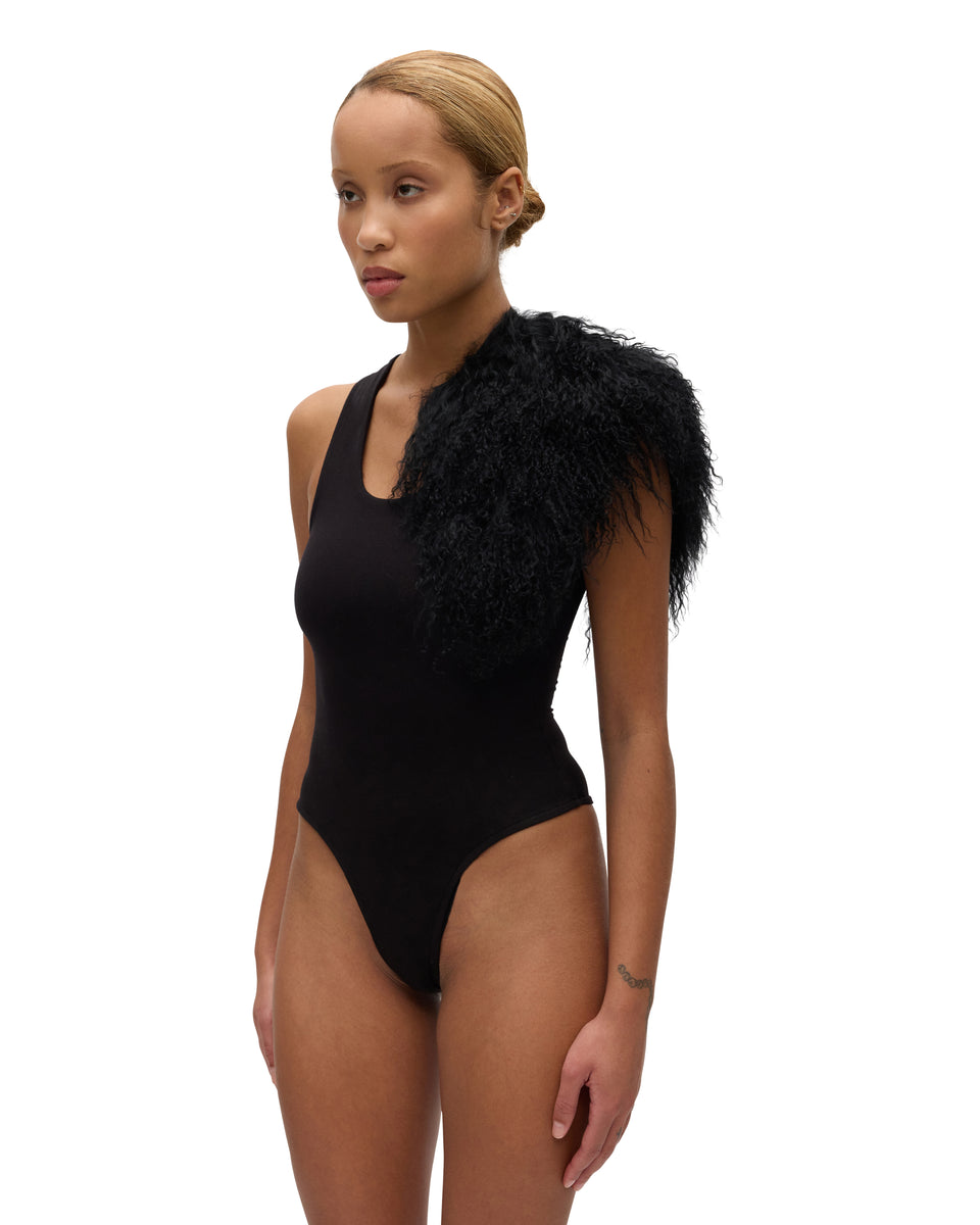 Fur Shoulder Bodysuit — NoSceneGirls