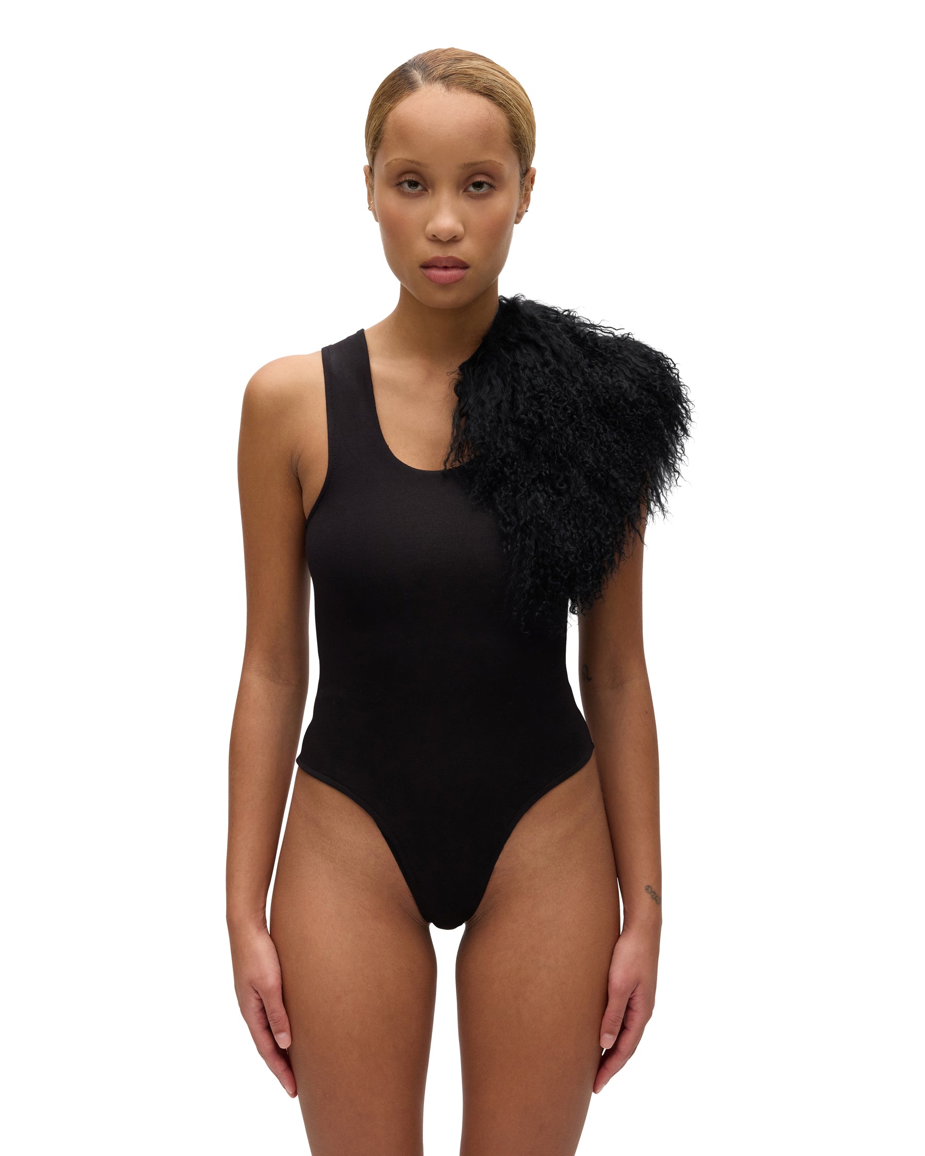 Fur Shoulder Bodysuit
