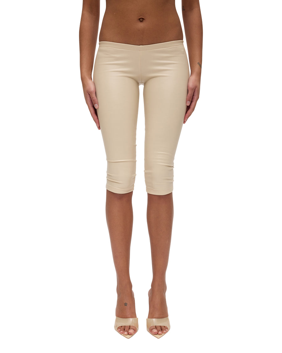 Low Rise Leather Capri