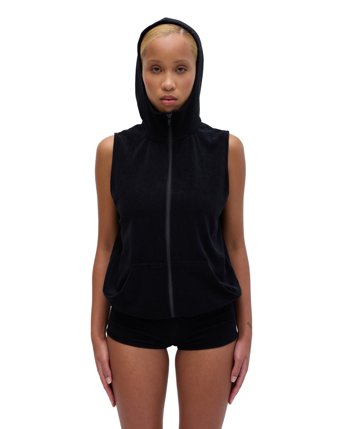 Soft Hooded Zip-Up Vest