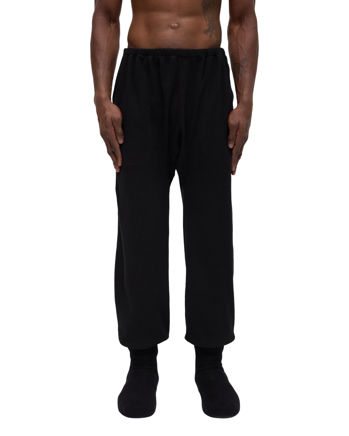 Waffle Drop Joggers - Female Model